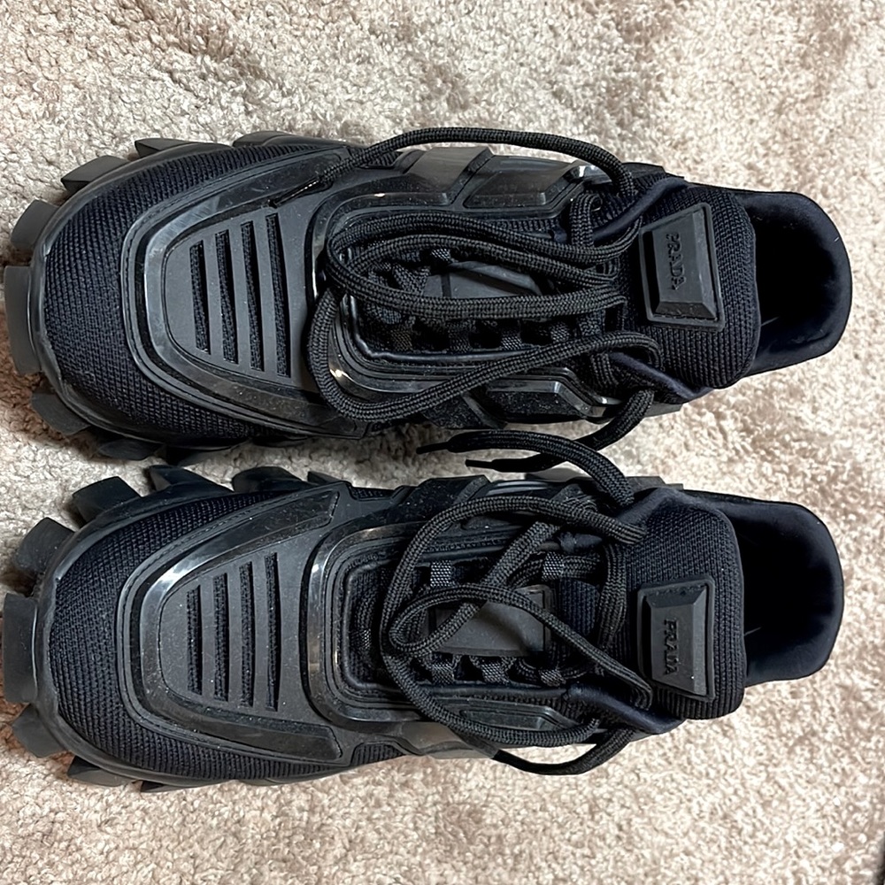 Prada Cloudbust Thunder Sneakers in Black; Size 40 1/2